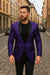 Mens Purple Paisley Pattern Blazer Jacket – Satin Finish