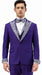 Purple Prom Tuxedo - Perfect Wedding Suit Vested Rhinestone sequin Lapelled