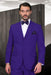 Men'S Purple Cheap Priced Business Suits Clearance Sale 2 Button