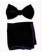 Velvet Bowtie with Hanky Purple-Men's Neck Ties - Mens Dress Tie - Trendy Mens Ties
