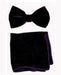 Velvet Bowtie with Hanky Purple-Men's Neck Ties - Mens Dress Tie - Trendy Mens Ties