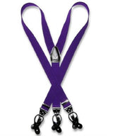 Men'S Purple Suspenders For Men Y Shape Back Elastic Button & Clip Convertible -Men'S Neck Ties - Mens Dress Tie - Trendy Mens Ties