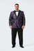 Purple Jacquard Prom Tuxedo Jacket – Double-Breasted Satin Peak Lapel