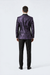 Purple Jacquard Prom Tuxedo Jacket – Double-Breasted Satin Peak Lapel