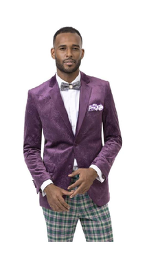 Purple Paisley Blazer - Velvet Lavender Sport Coat - Slim Fit Jacket