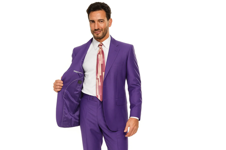 Men'S Multi-Stage Party Cheap Priced Business Suits Clearance Sale Collection Purple Slim Fitted