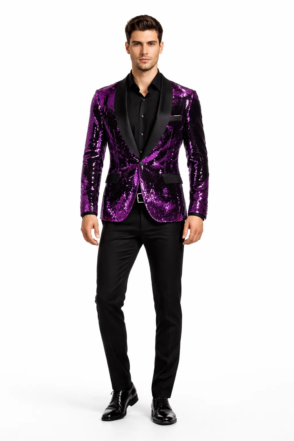Purple Sparkly Blazer — Now in Stock at MensUSA Purple ~ Black / 46 Long