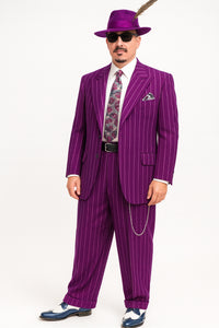 Purple Pinstripe Zoot Suit  3 Piece 1920s/1930s Gangster Outfit (Jacket and Pants and Vest)  Vintage Fashion