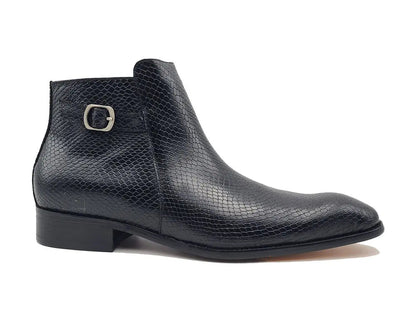 Carrucci Python Printed Calfskin Buckle Strap Boot