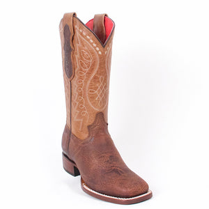 Women's Tobacco Wide Square Toe Boots