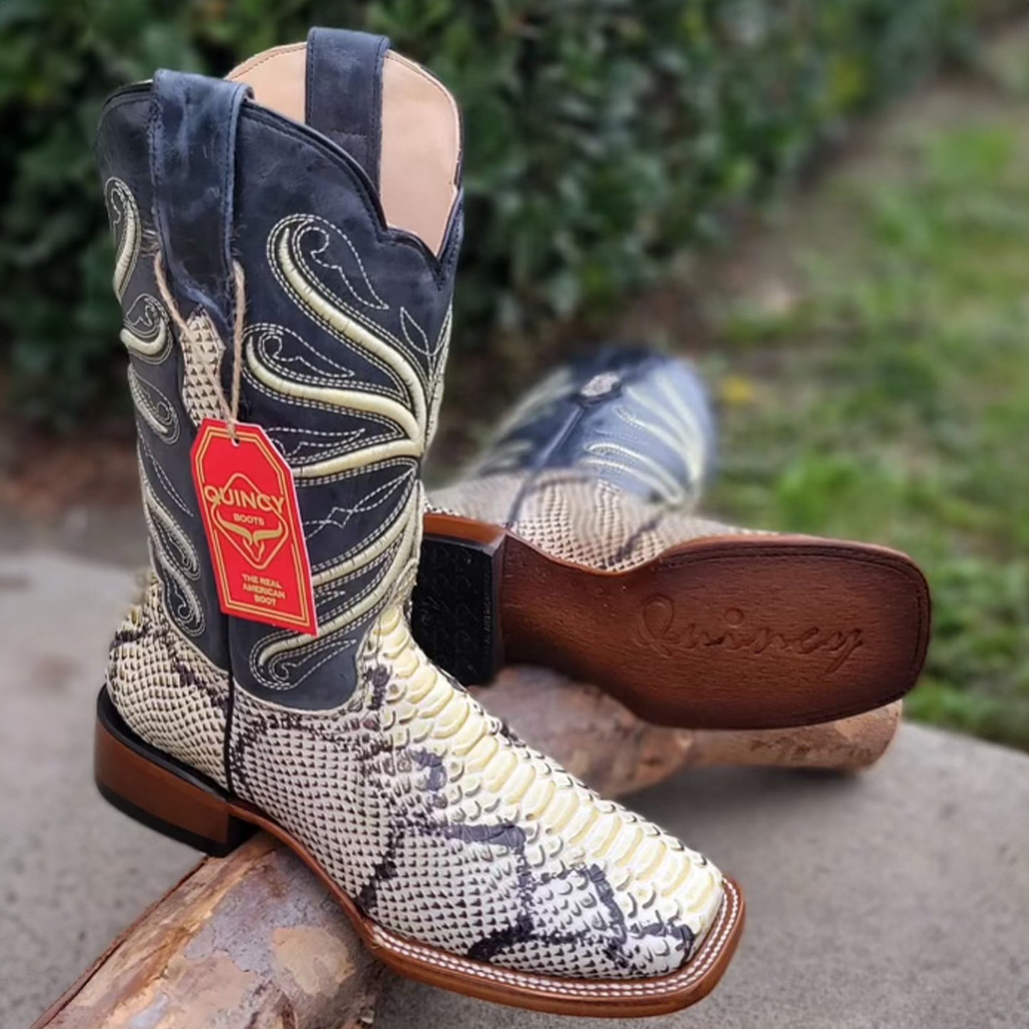 Imitation Natural Python Cowboy Boots - Image 2