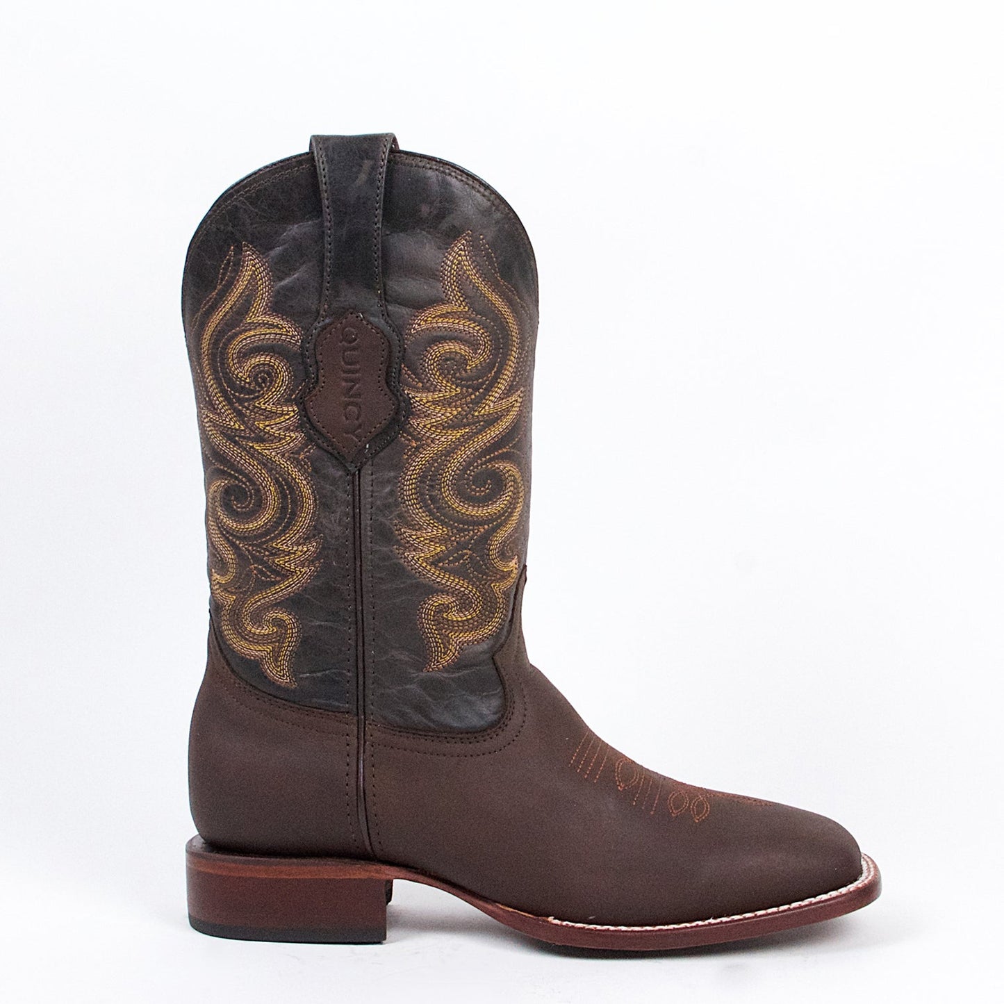 Brown Wide Square Toe Boots - Image 2