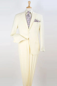 Apollo King Ivory Poplin Suit - Modern Fit Two Button