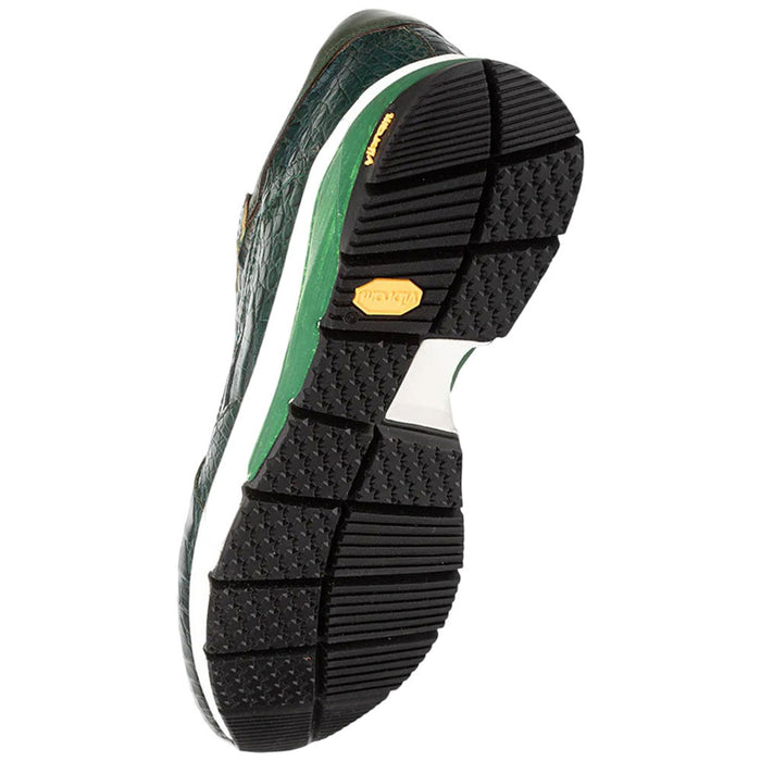 Men's Quevedo  Forest/Green Genuine Crocodile Exotic Sneaker By Mezlan Made In Spain Brand