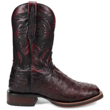 Dan Post Men's Alamosa Black and Cherry Full Quill Ostrich Boots