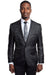 Mens Black Blazer - Men's Slim Fit Two Button Blazer in Black Paisley