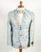 Mens 2 Button Sky Blue & Silver Foil Paisley Prom & Wedding Blazer
