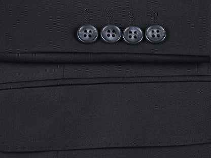 Half Canvas Wool Dress Suit Regular Fit 2 Piece in Black - Image 6