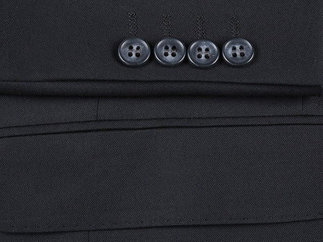Half Canvas Wool Dress Suit Regular Fit 2 Piece in Black - Image 6