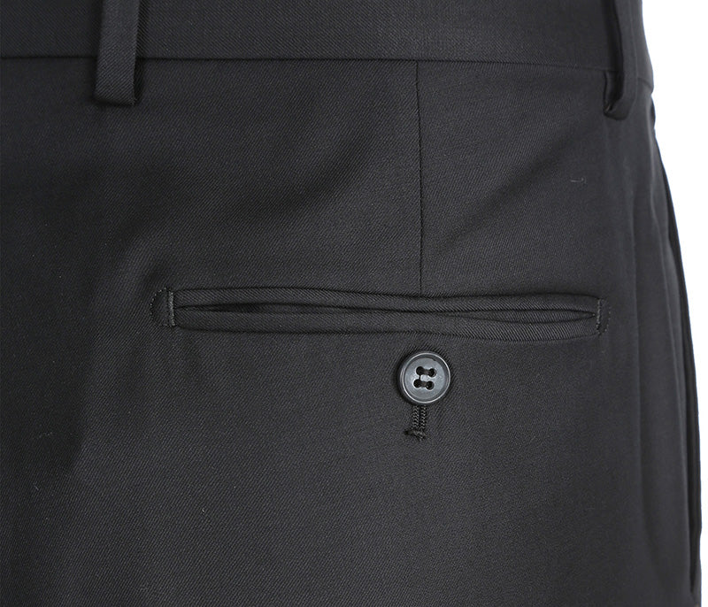Half Canvas Wool Dress Suit Regular Fit 2 Piece in Black - Image 8