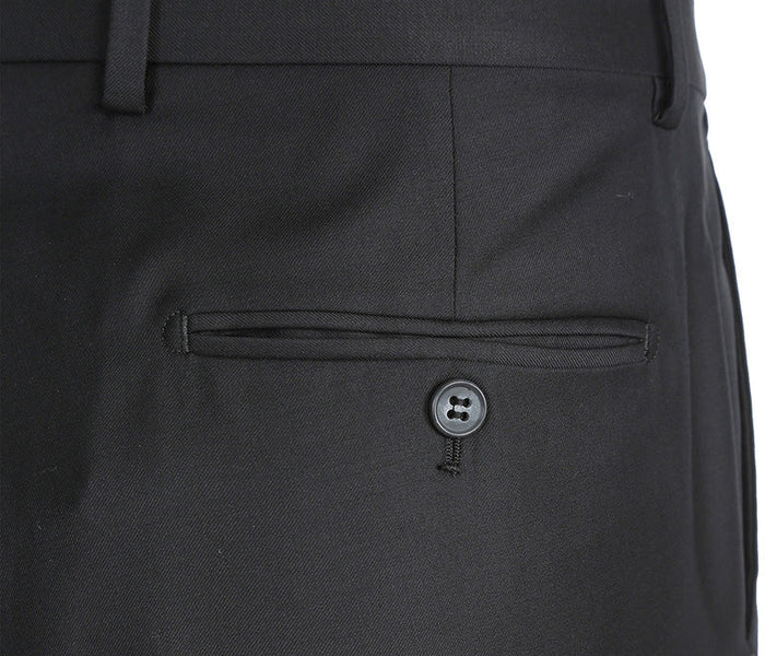 Half Canvas Wool Dress Suit Regular Fit 2 Piece in Black - Image 8