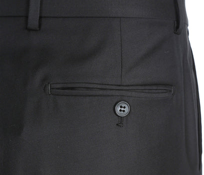 Half Canvas Wool Dress Suit Regular Fit 2 Piece in Black - Image 8