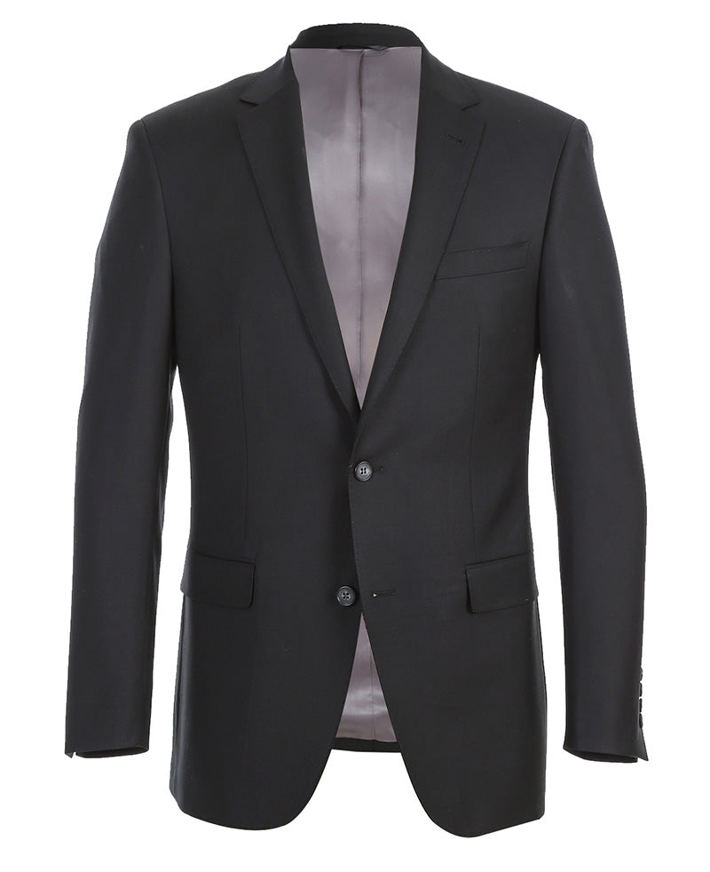 Half Canvas Wool Dress Suit Regular Fit 2 Piece in Black - Image 3
