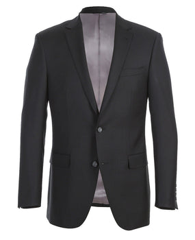 Half Canvas Wool Dress Suit Regular Fit 2 Piece in Black - Image 3