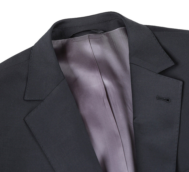 Half Canvas Wool Dress Suit Regular Fit 2 Piece in Black - Image 5