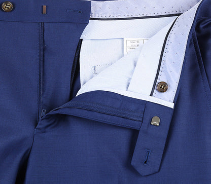 Half Canvas Wool Dress Suit Modern Fit 2 Piece in Blue - Image 7