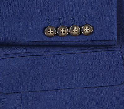 Half Canvas Wool Dress Suit Regular Fit 2 Piece in Blue - Image 6