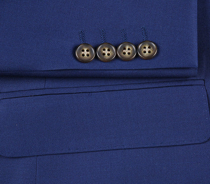 Half Canvas Wool Dress Suit Modern Fit 2 Piece in Blue - Image 6