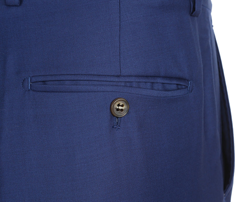 Half Canvas Wool Dress Suit Modern Fit 2 Piece in Blue - Image 8