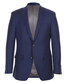 Half Canvas Wool Dress Suit Modern Fit 2 Piece in Blue - Image 3