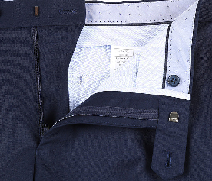 Half Canvas Stretch Wool Dress Suit Modern Fit 2 Piece in Navy - Image 7