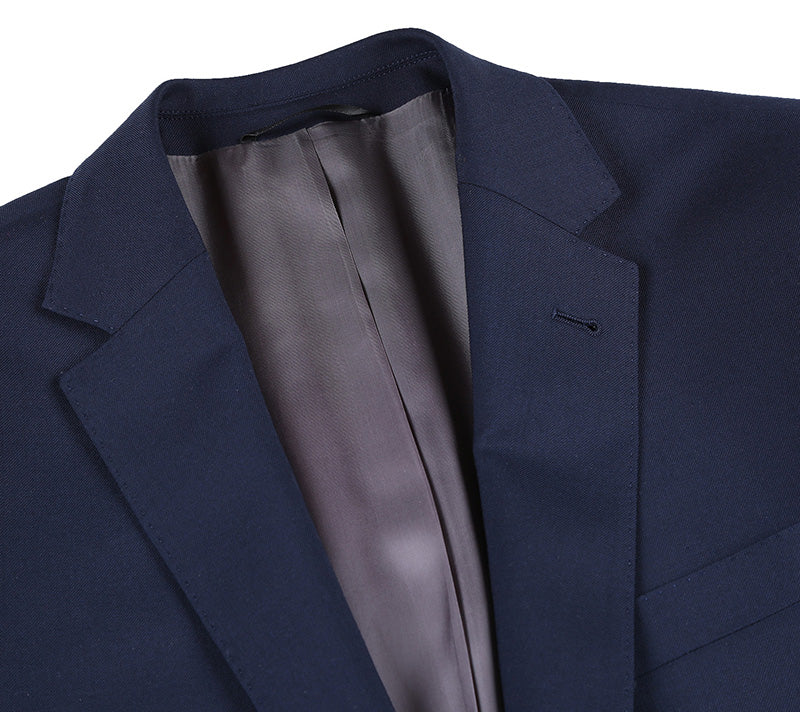 Half Canvas Stretch Wool Dress Suit Regular Fit 2 Piece in Navy - Image 5
