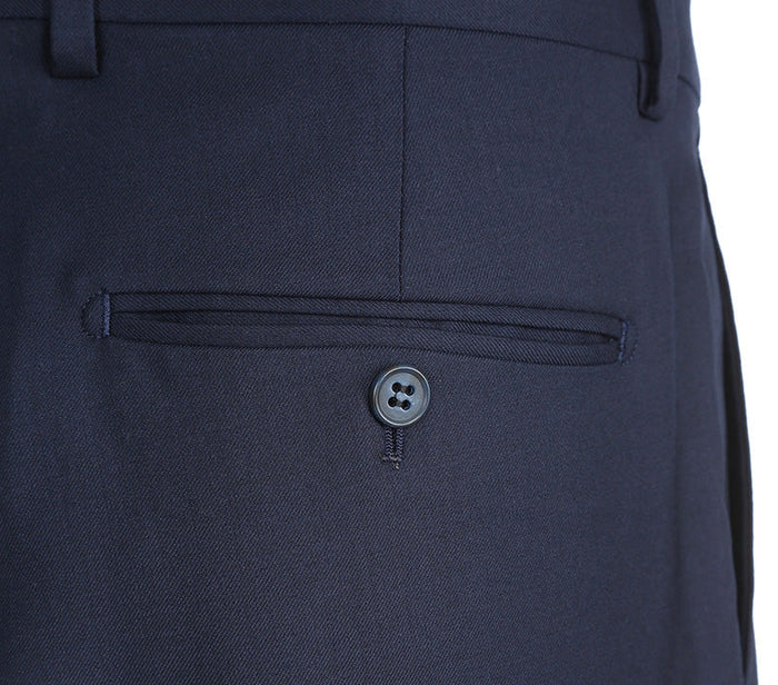 Half Canvas Stretch Wool Dress Suit Regular Fit 2 Piece in Navy - Image 8