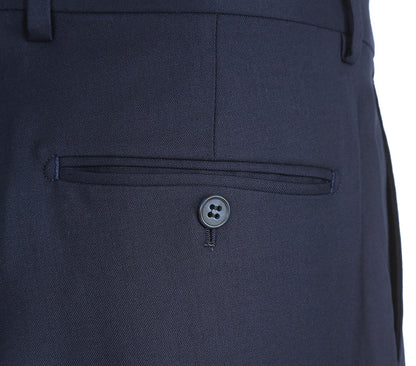 Half Canvas Stretch Wool Dress Suit Modern Fit 2 Piece in Navy - Image 8