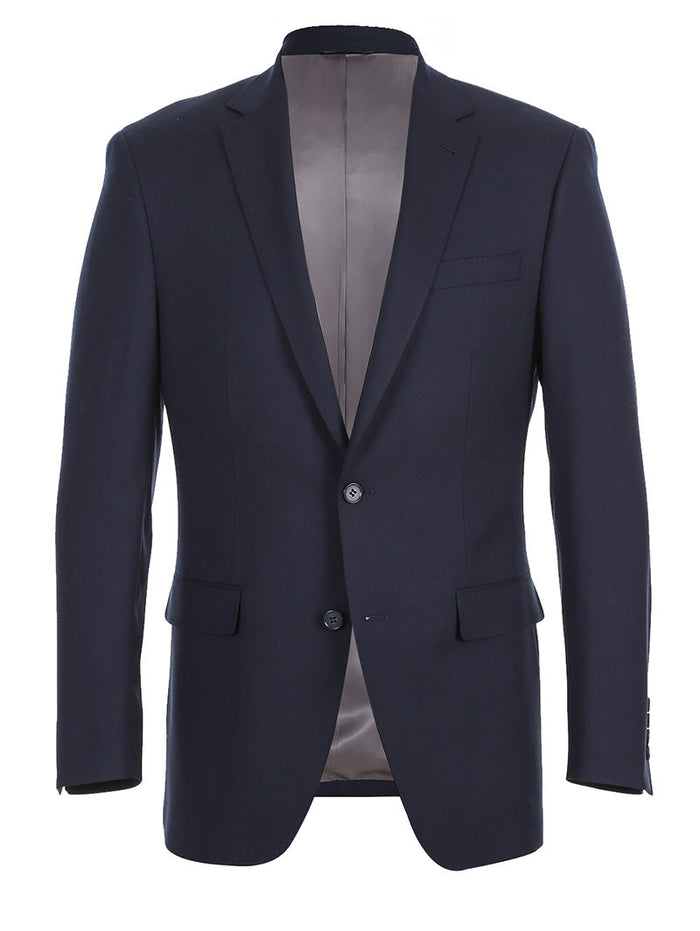 Half Canvas Stretch Wool Dress Suit Regular Fit 2 Piece in Navy - Image 3