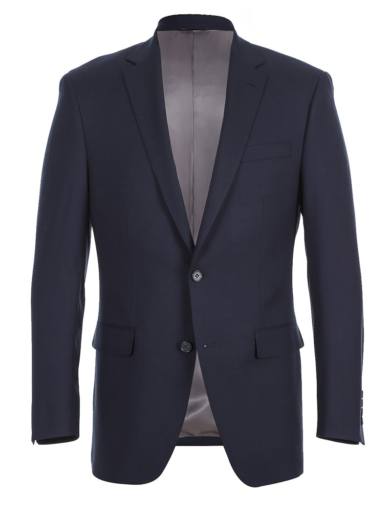 Half Canvas Stretch Wool Dress Suit Modern Fit 2 Piece in Navy - Image 3