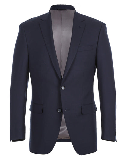 Half Canvas Stretch Wool Dress Suit Modern Fit 2 Piece in Navy - Image 3
