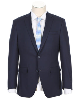 Half Canvas Stretch Wool Dress Suit Regular Fit 2 Piece in Navy
