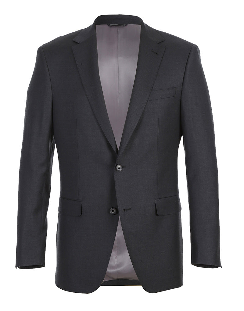 Half Canvas Wool Dress Suit Modern Fit 2 Piece in Charcoal - Image 3