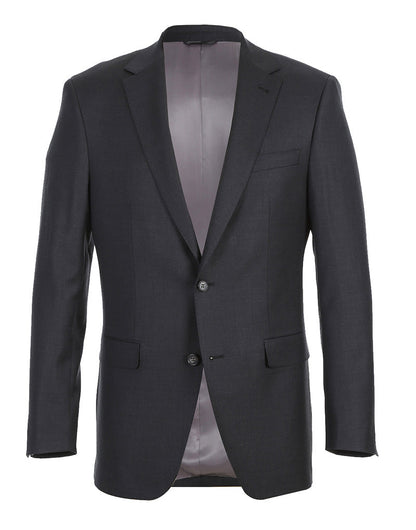 Half Canvas Wool Dress Suit Modern Fit 2 Piece in Charcoal - Image 3