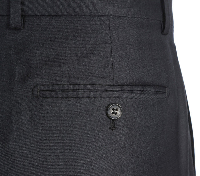 Half Canvas Wool Dress Suit Regular Fit 2 Piece in Charcoal - Image 8