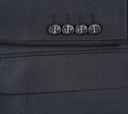 Half Canvas Wool Dress Suit Modern Fit 2 Piece in Charcoal - Image 6