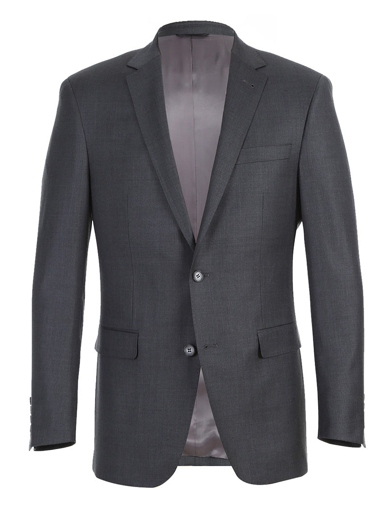 Half Canvas Wool Dress Suit Modern Fit 2 Piece in Gray - Image 3
