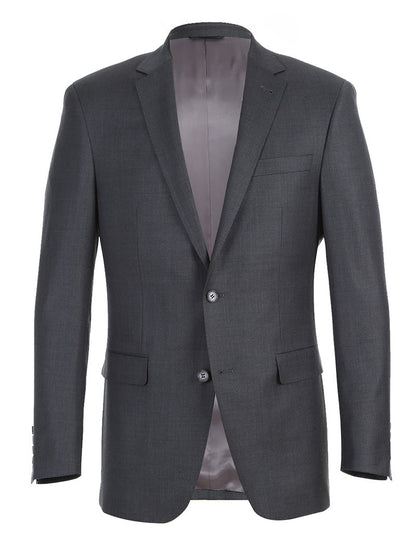 Half Canvas Wool Dress Suit Modern Fit 2 Piece in Gray - Image 3