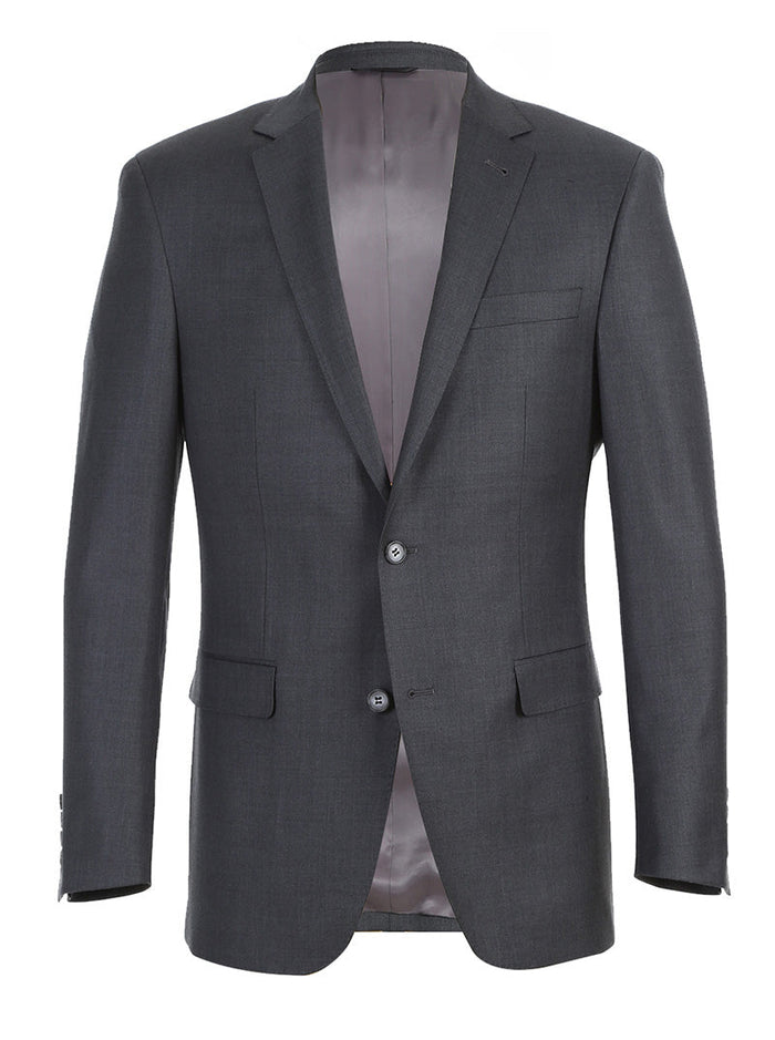 Half Canvas Wool Dress Suit Modern Fit 2 Piece in Gray - Image 3