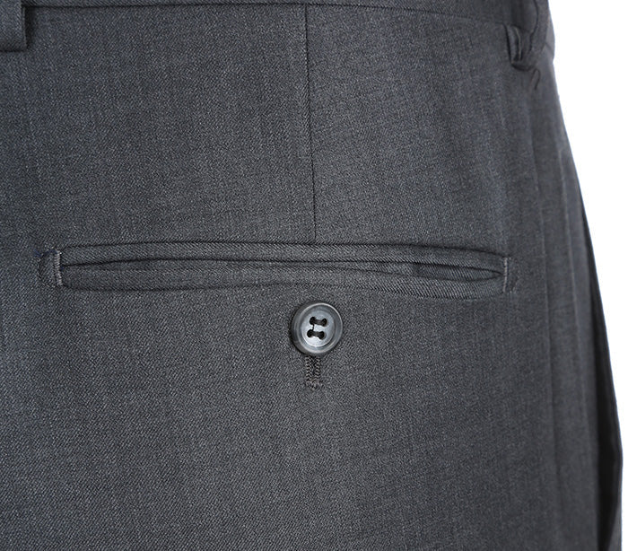 Half Canvas Wool Dress Suit Modern Fit 2 Piece in Gray - Image 8